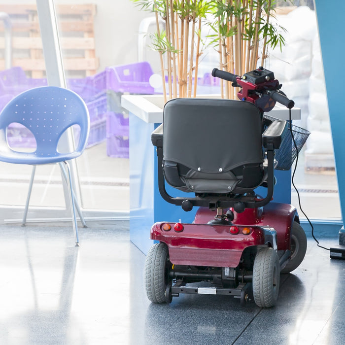 mobility scooter being charged