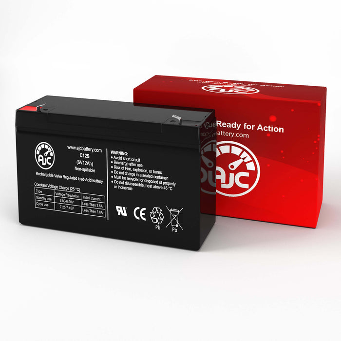 AJC Battery Compatible with Teledyne H2BR12S7 6V 12Ah Emergency Light Battery