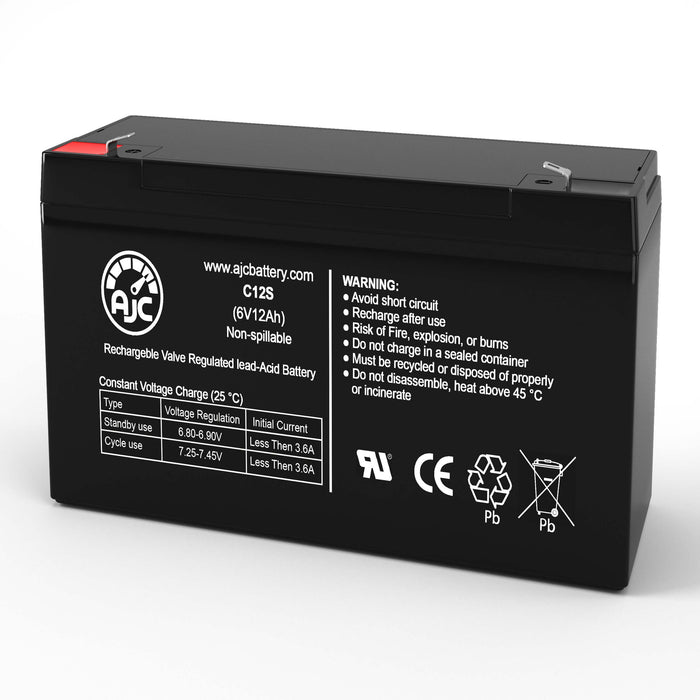 AJC Battery Compatible with Medi-Man Rehab Products Patient Lift 62200-400 LB 6V 12Ah Medical Battery