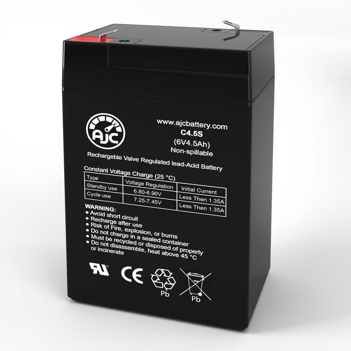 AJC Battery Compatible with Emergi-Lite 6M1 6V 4.5Ah Emergency Light Battery