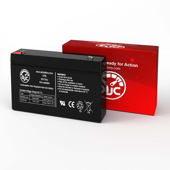 AJC Battery Compatible with Panasonic LC-RB066R5P 6V 7Ah Sealed Lead Acid Battery