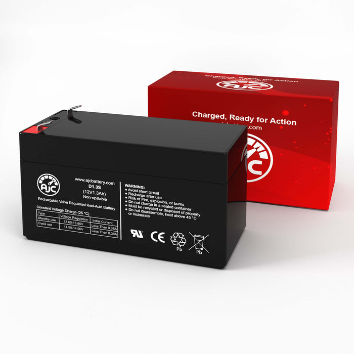 AJC Battery Compatible with Chloride Power 100001045 12V 1.3Ah Emergency Light Battery