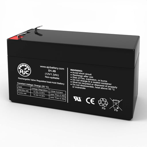 AJC Battery Compatible with Duracell DURA12-1.3F 12V 1.3Ah Sealed Lead Acid Battery