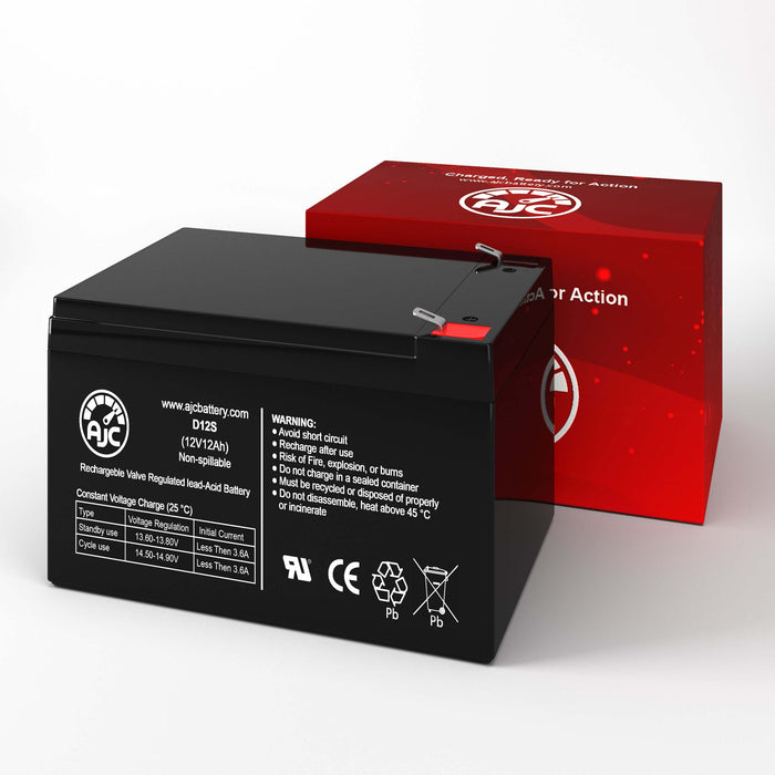 AJC Battery Compatible with Peg Perego Warrior Princess HP0238 12V 12Ah Ride-On Toy Battery
