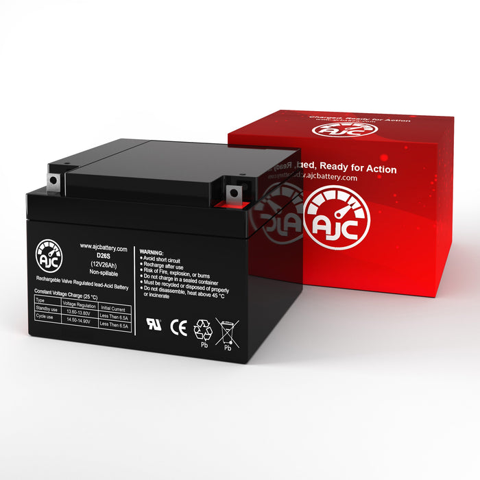 AJC Battery Compatible with DataShield XT350 TURBO 12V 26Ah UPS Battery