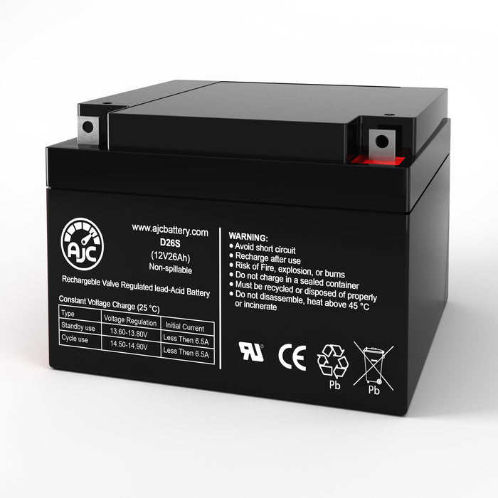AJC Battery Compatible with Portalac PE12V25 12V 26Ah Emergency Light Battery