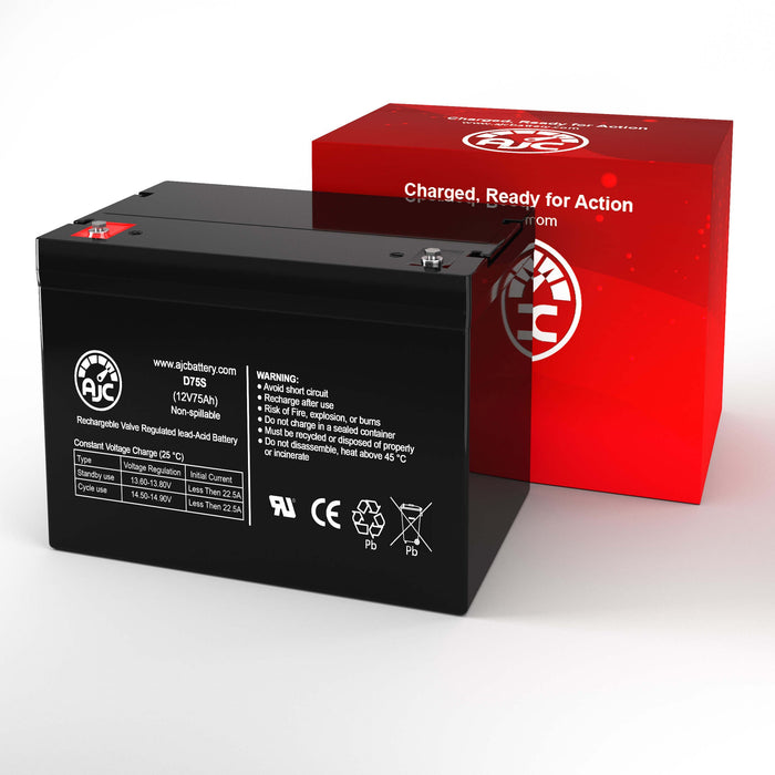 AJC Battery Compatible with Panasonic LC-X1265P 12V 75Ah Sealed Lead Acid Battery