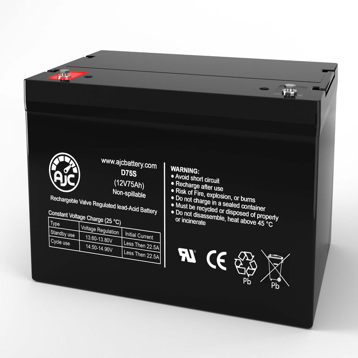 AJC Battery Compatible with Duracell DURHR12-325C-FR-A 12V 75Ah Sealed Lead Acid Battery
