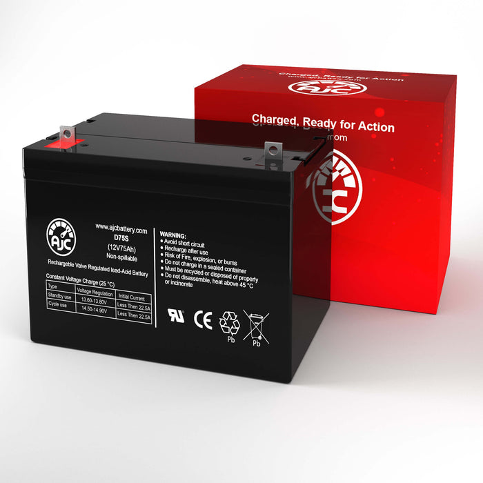 AJC Battery Compatible with Merits Pioneer Travel-ease Regal 12V 75Ah Wheelchair Battery