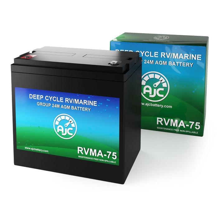 AJC 12V 75Ah Deep Cycle RV Marine and Boat Battery