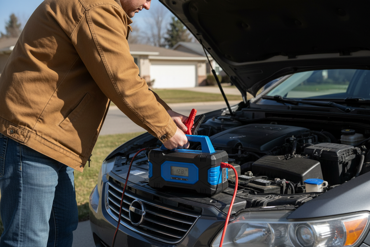 change to an sla battery portable car charger